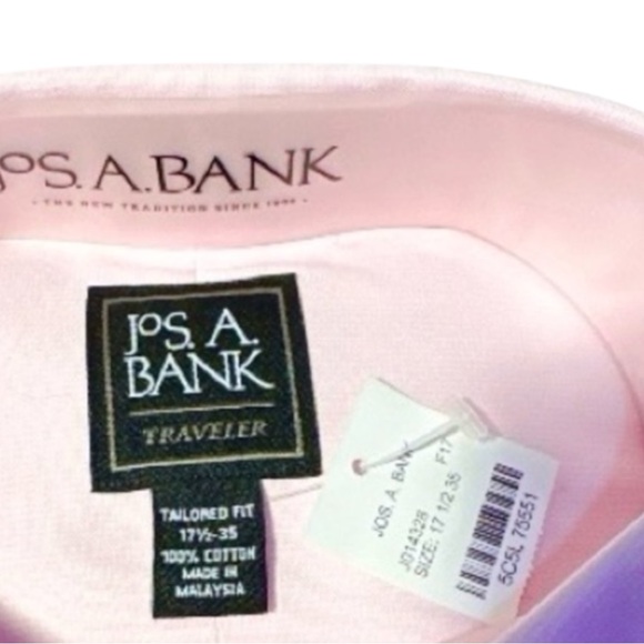 Jos A Bank Traveler Pink Dress Shirt Tailored Fit NWT Multiple Sizes - Picture 5 of 7